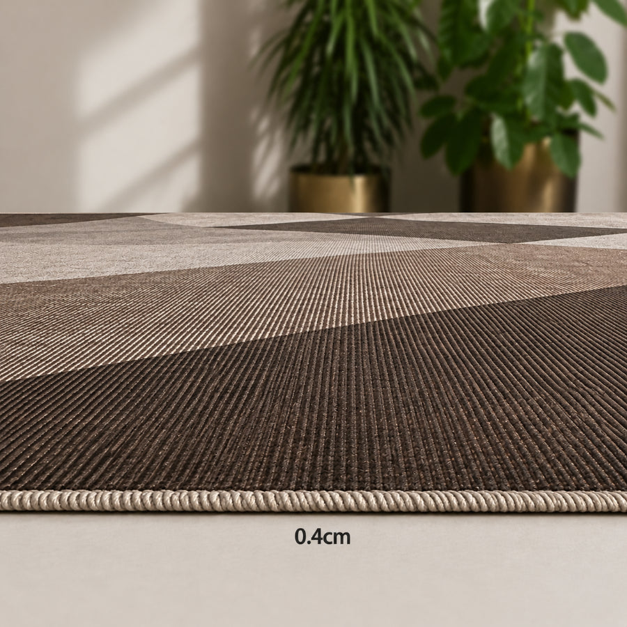 Asella Geo Brown Printed Rug