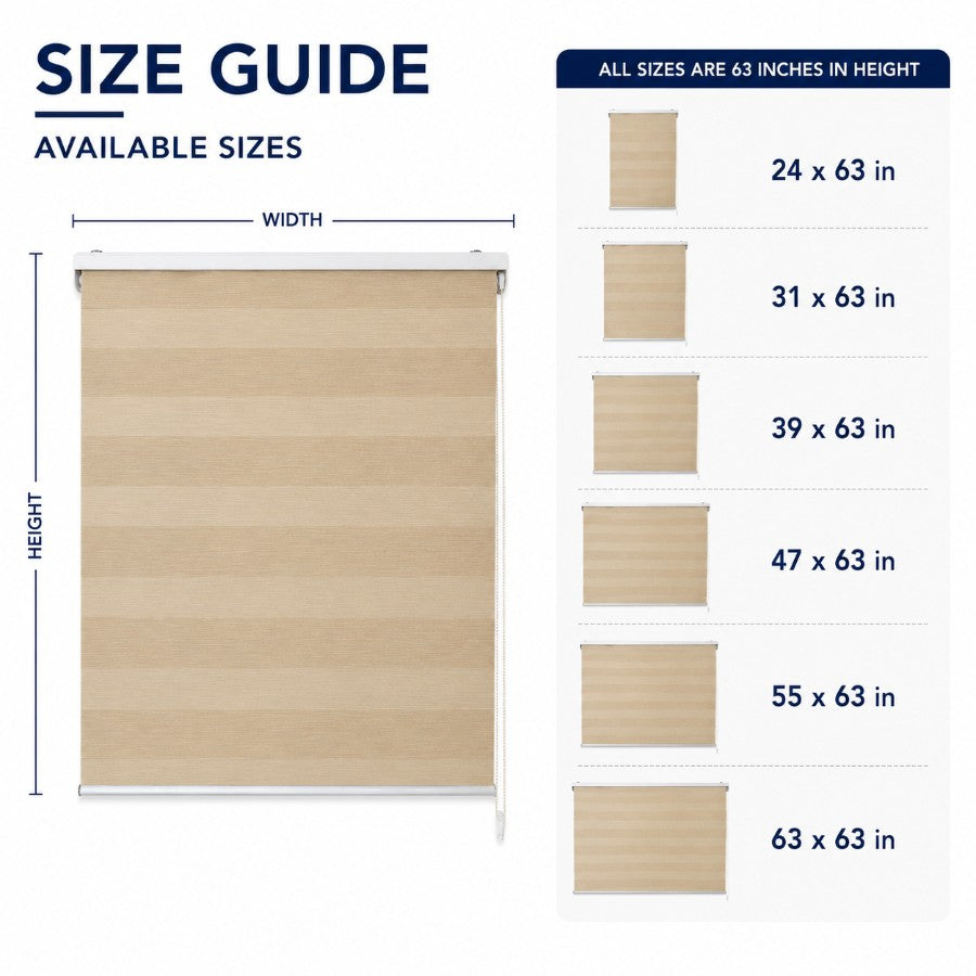 Beige Semi-Blackout Zebra Blinds