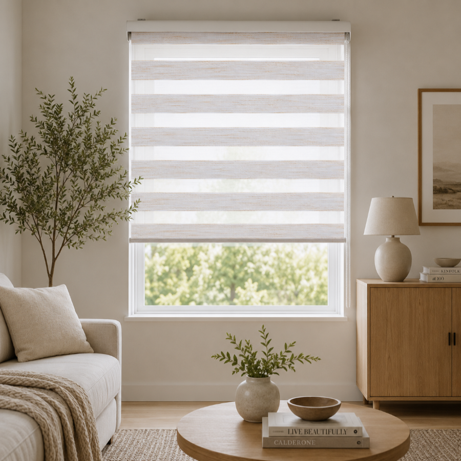 Warm Almond Basic Zebra Blinds