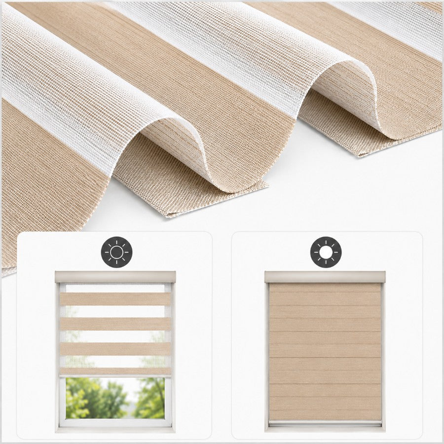 Beige Semi-Blackout Zebra Blinds