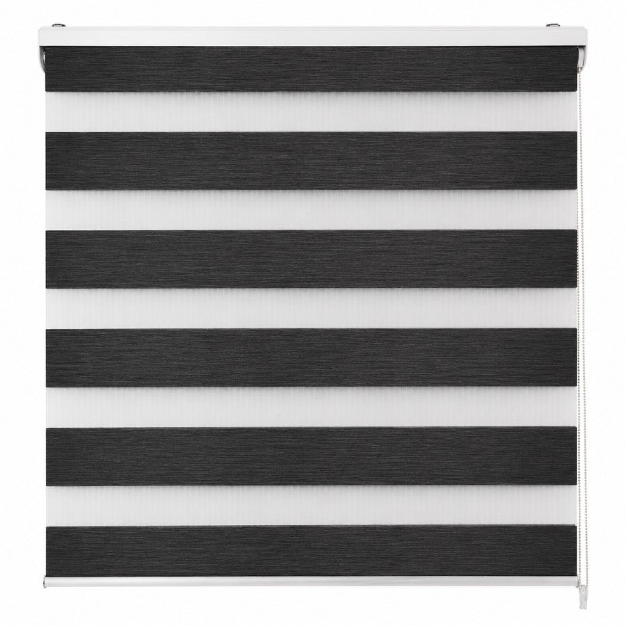 Gray Metal Semi-Blackout Zebra Blinds
