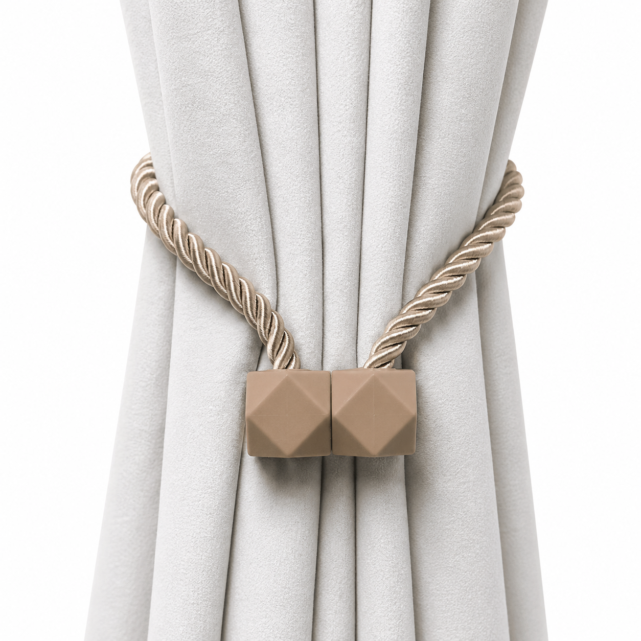 Sabine Champagne Magnetic Tieback Pair