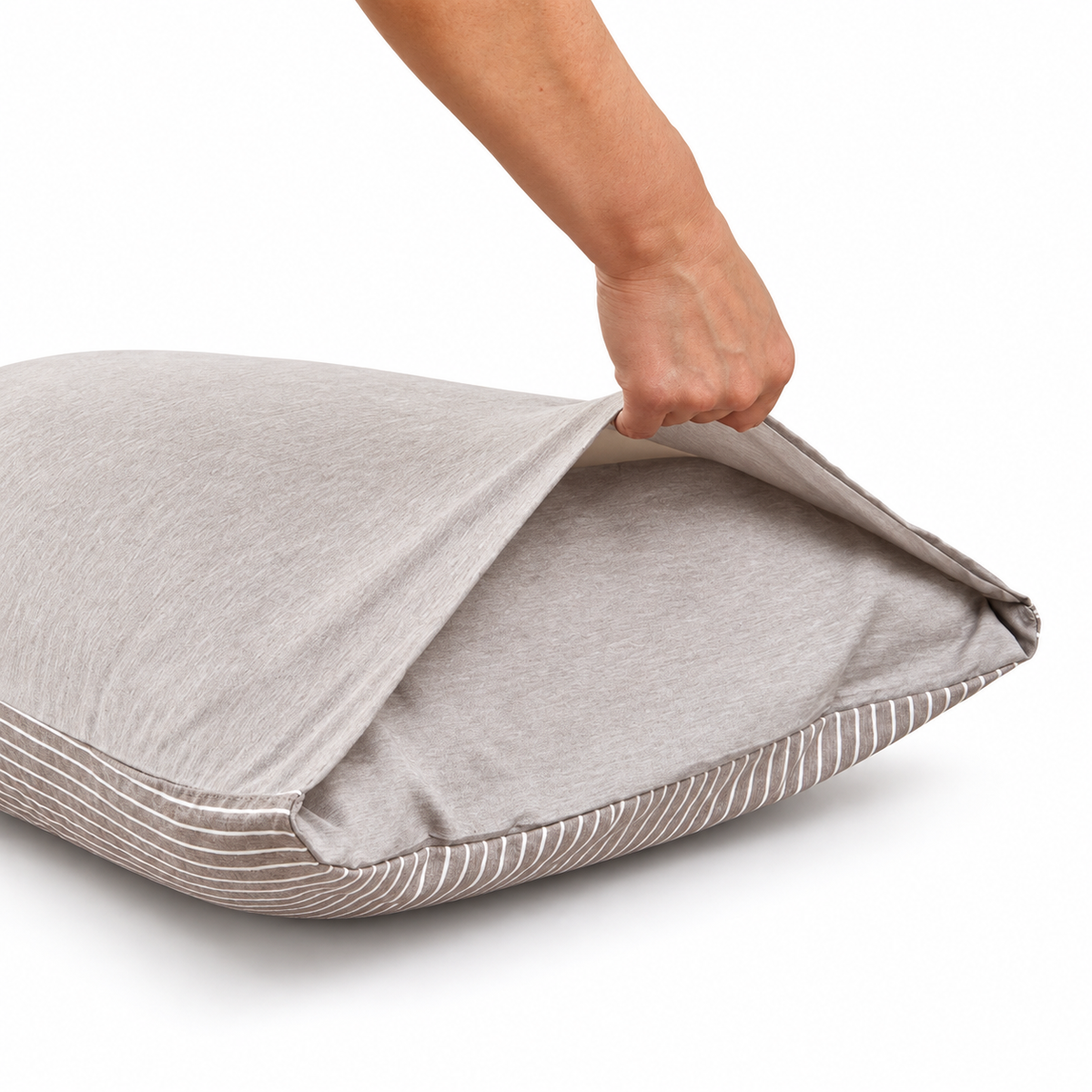 Reversible Stripe Khaki Pillowcases