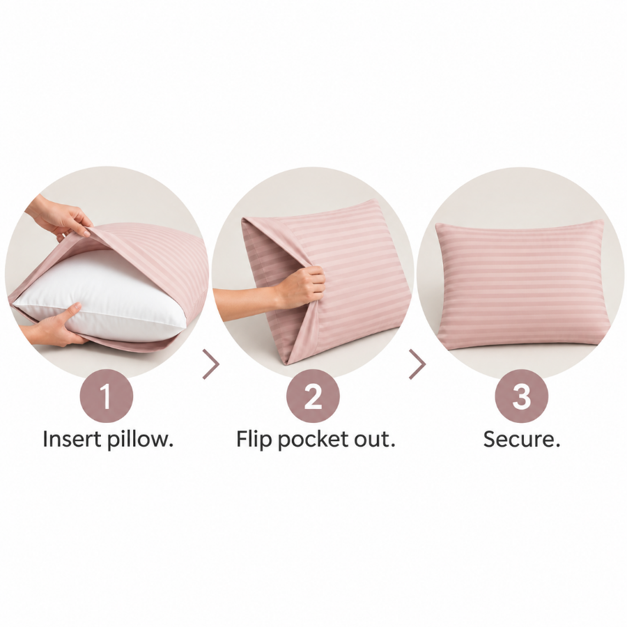 Basic Rose Dust Plain Pillowcases