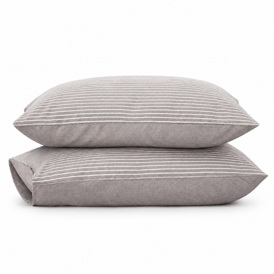 Reversible Stripe Khaki Pillowcases