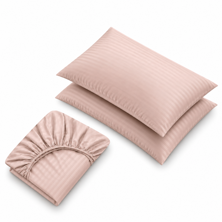 Basic Rose Dust Plain 3pc Sheet Set