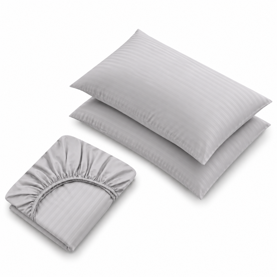 Basic Gray Plain 3pc Sheet Set