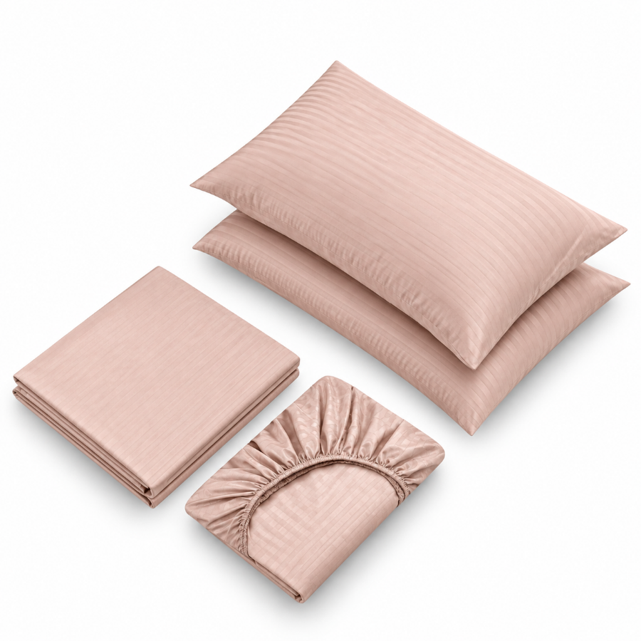 Basic Rose Dust Plain 4pc Sheet Set