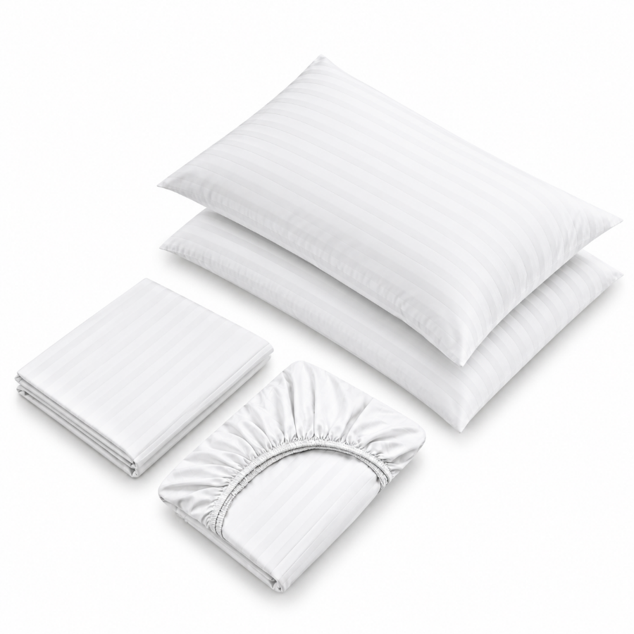 Basic White Plain 4pc Sheet Set - Flat Sheet