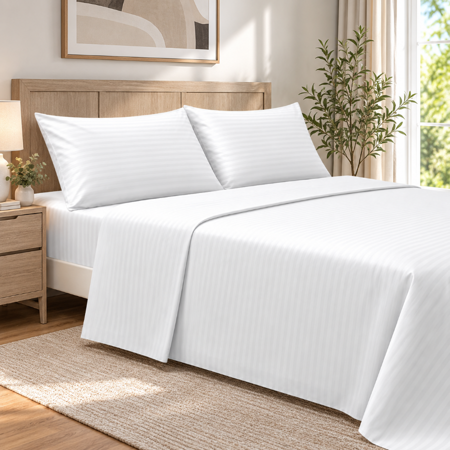 Basic White Plain 4pc Sheet Set - Flat Sheet