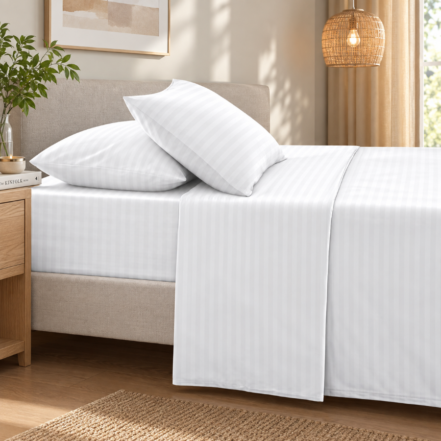 Basic White Plain 4pc Sheet Set - Flat Sheet