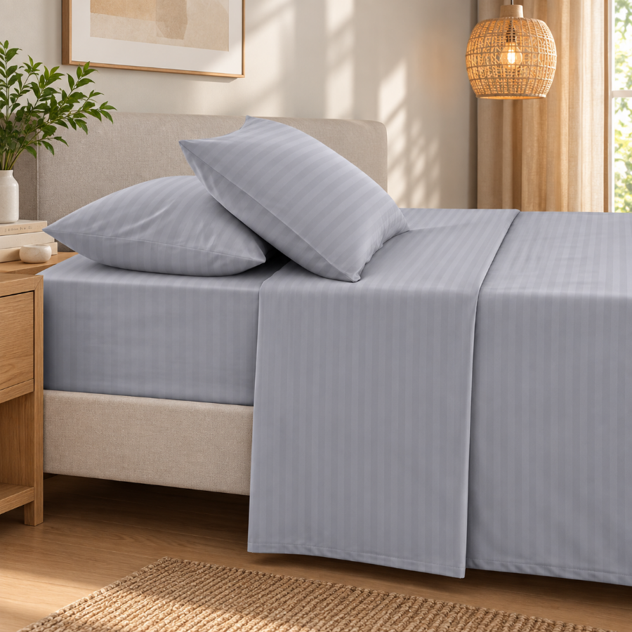 Basic Gray Plain 4pc Sheet Set