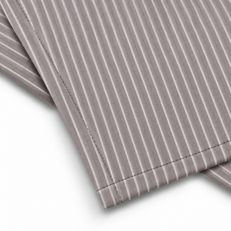 Reversible Stripe Khaki 4pc Flat Sheet Set