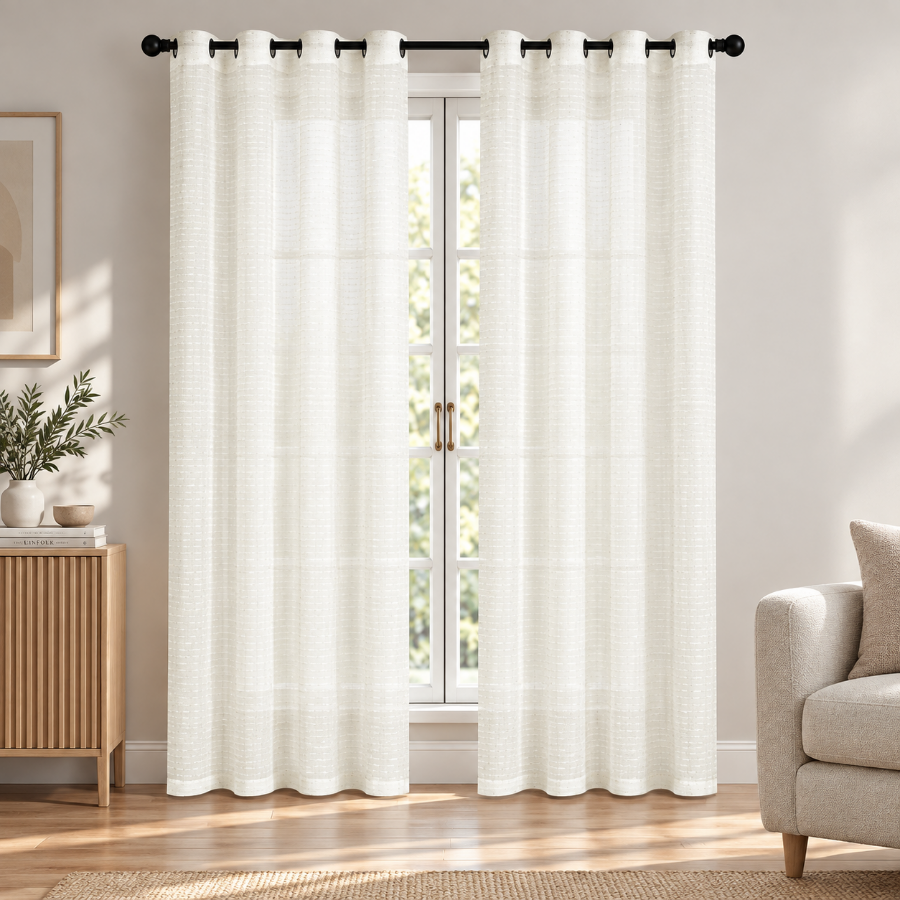 Amalie Beige Sheer Curtain