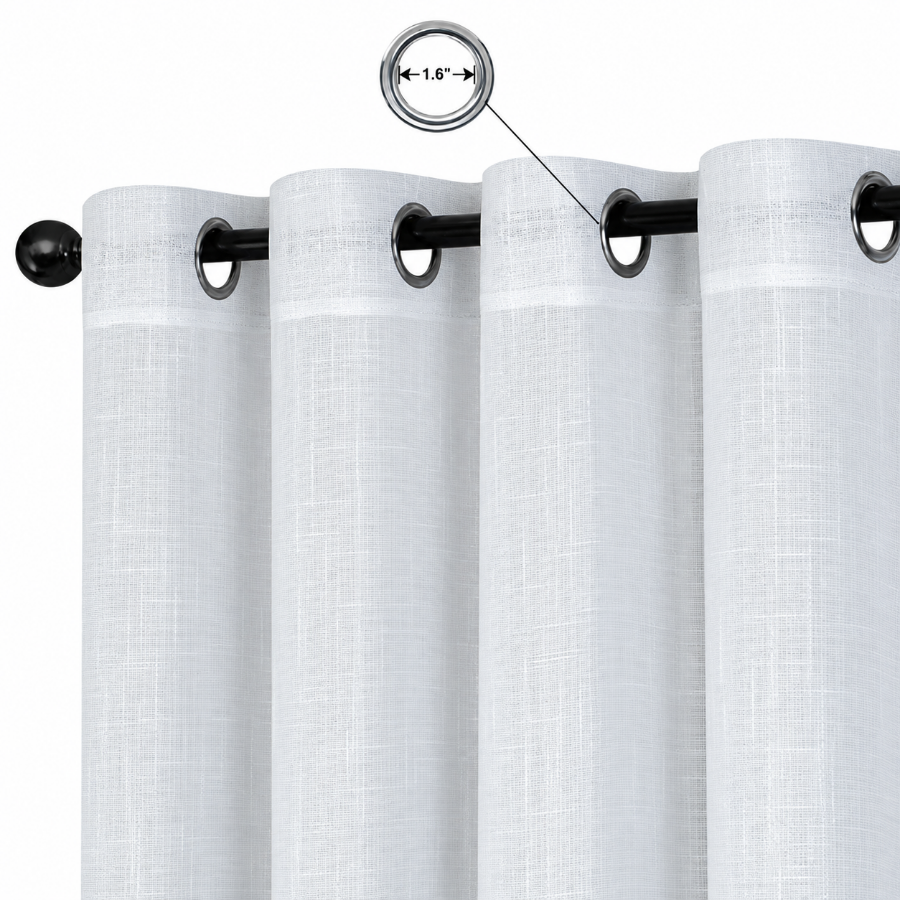 Alysin White Shiny Sheer Curtain