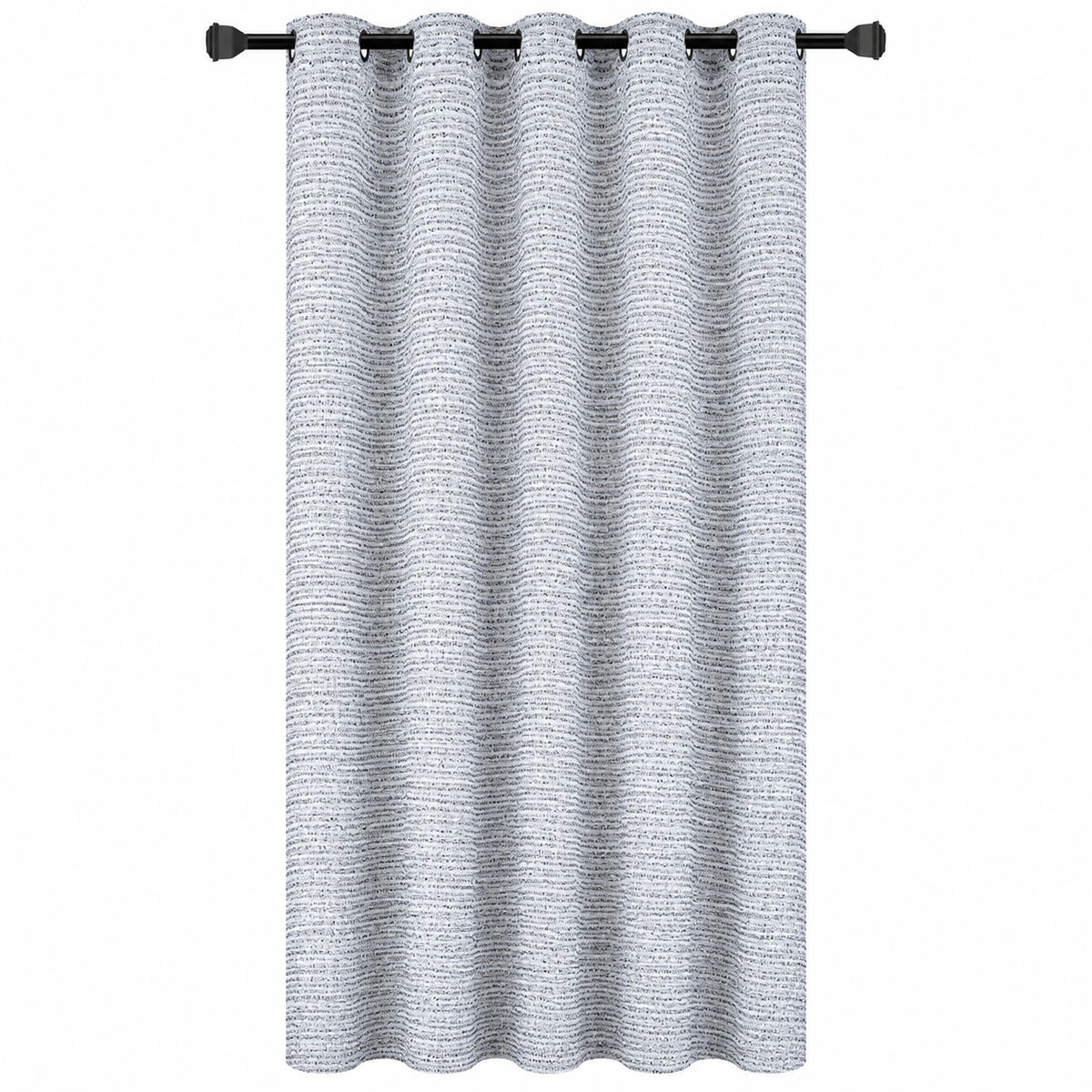 Avil Gray Faux Linen Curtain