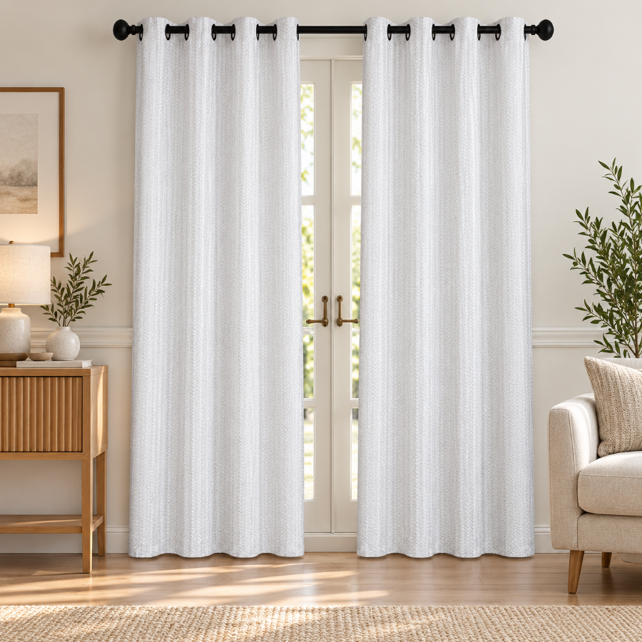 Aneta Pale Cream Crinkle Curtain
