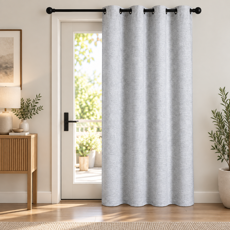 Adda Gray Faux Linen Curtain