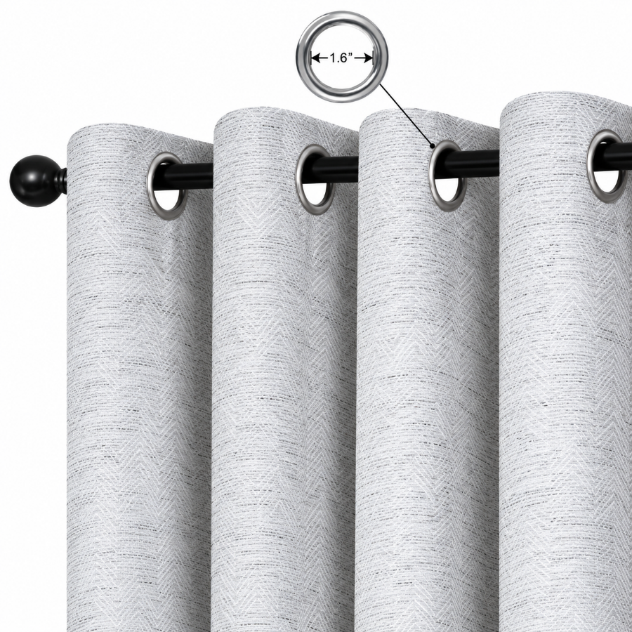 Adda Gray Faux Linen Curtain