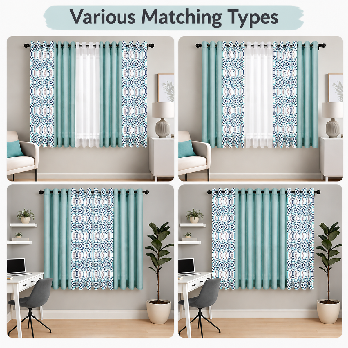 Brant Plain Set of 5 Curtains