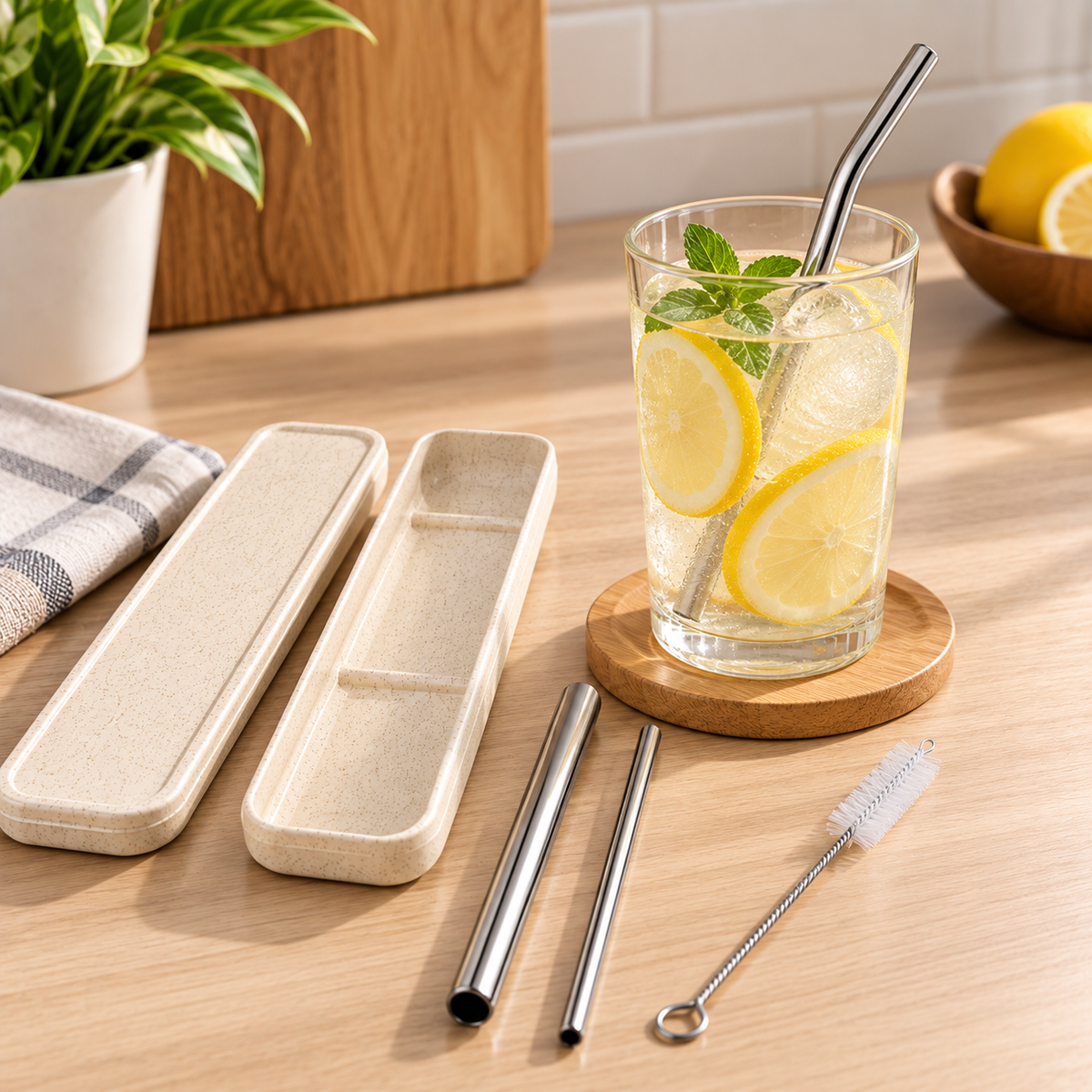 Reusable Stainless Steel Straws with Travel Case