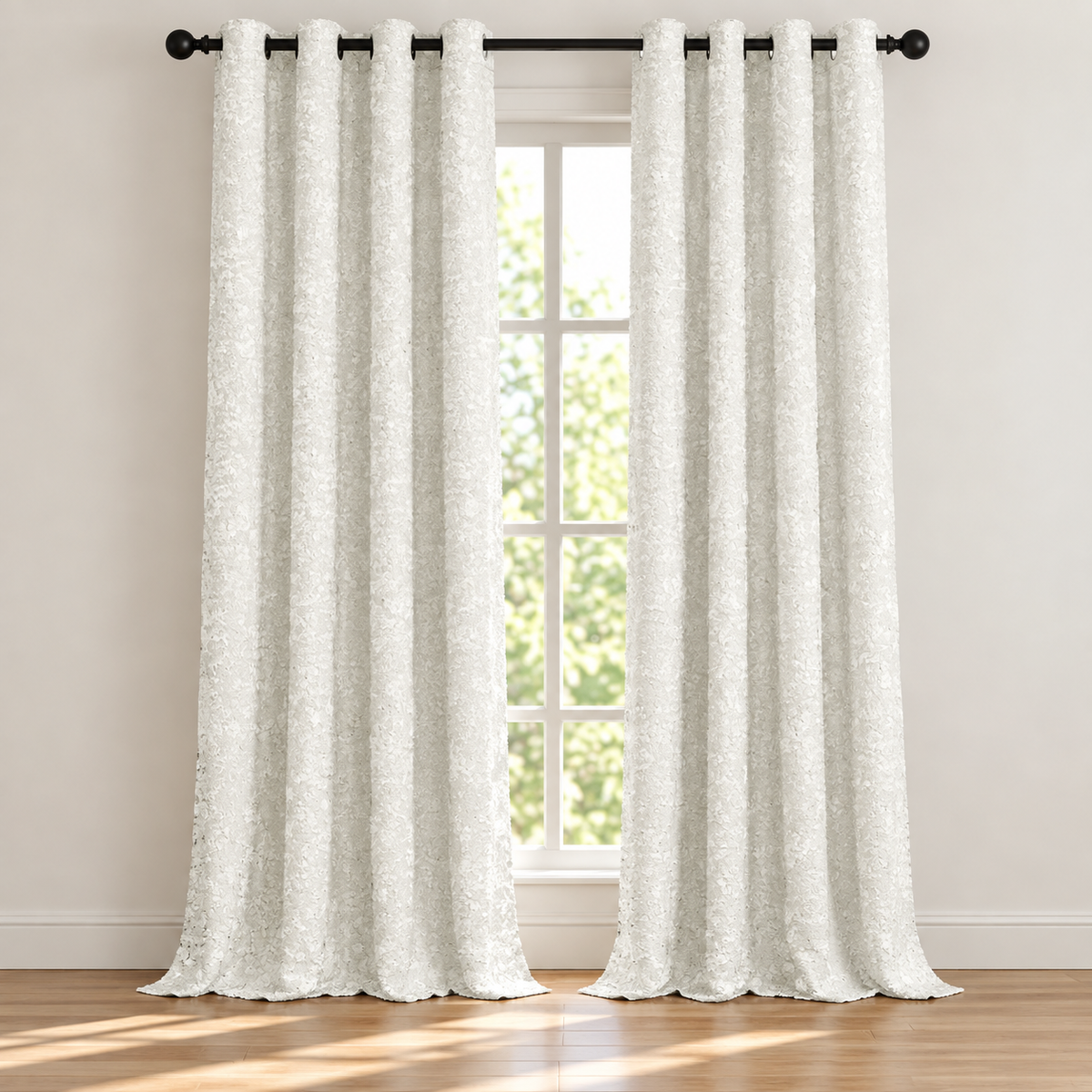Blasi Cream Crinkle Curtain