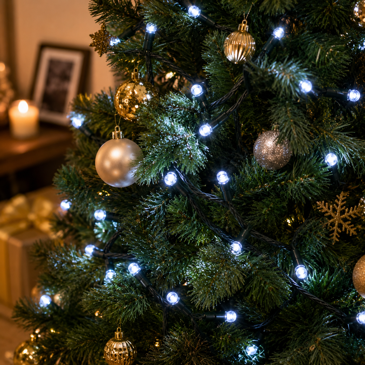 Christmas Lights 100LED Steady Coolwhite