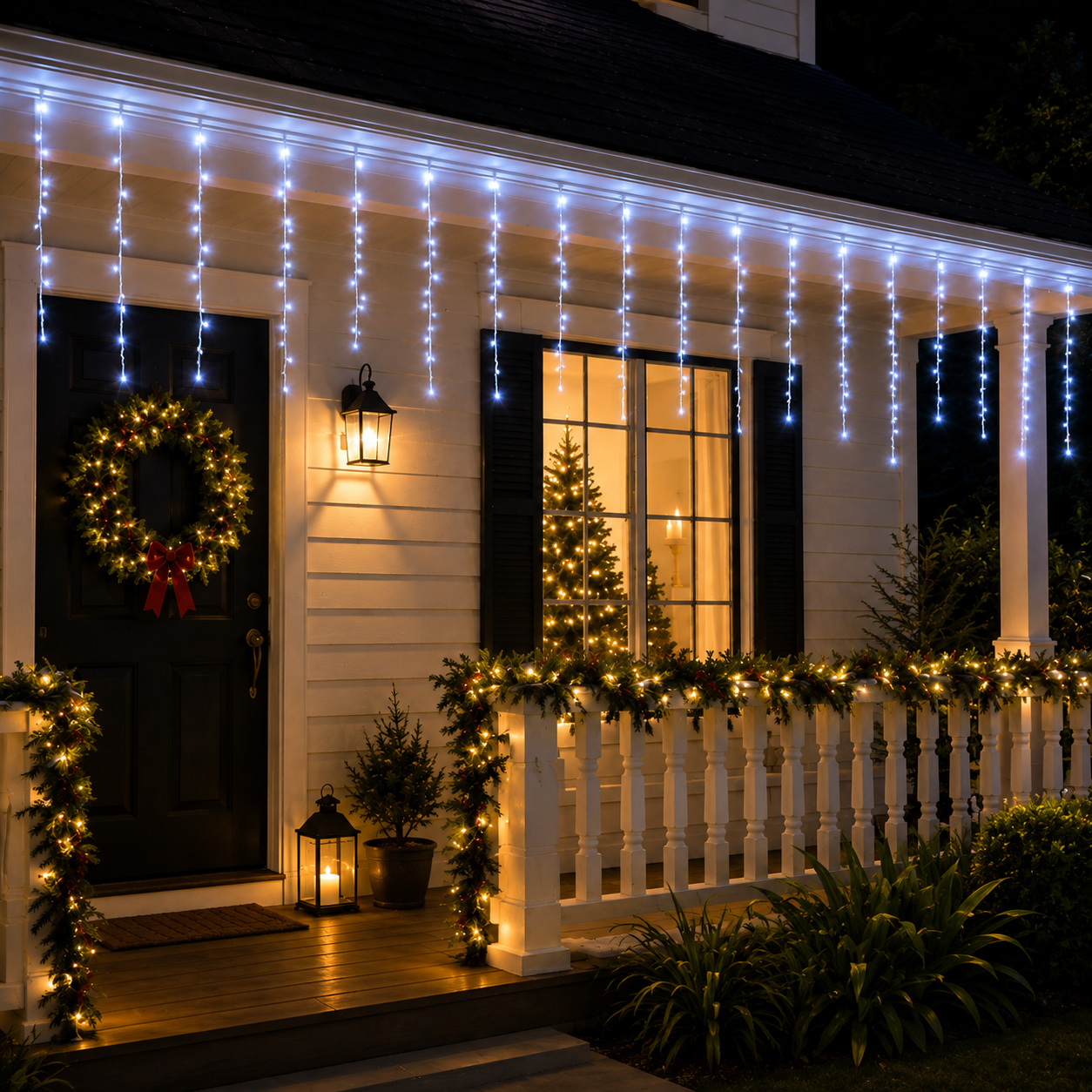 Christmas Curtain Lights 200LED Coolwhite with Flash