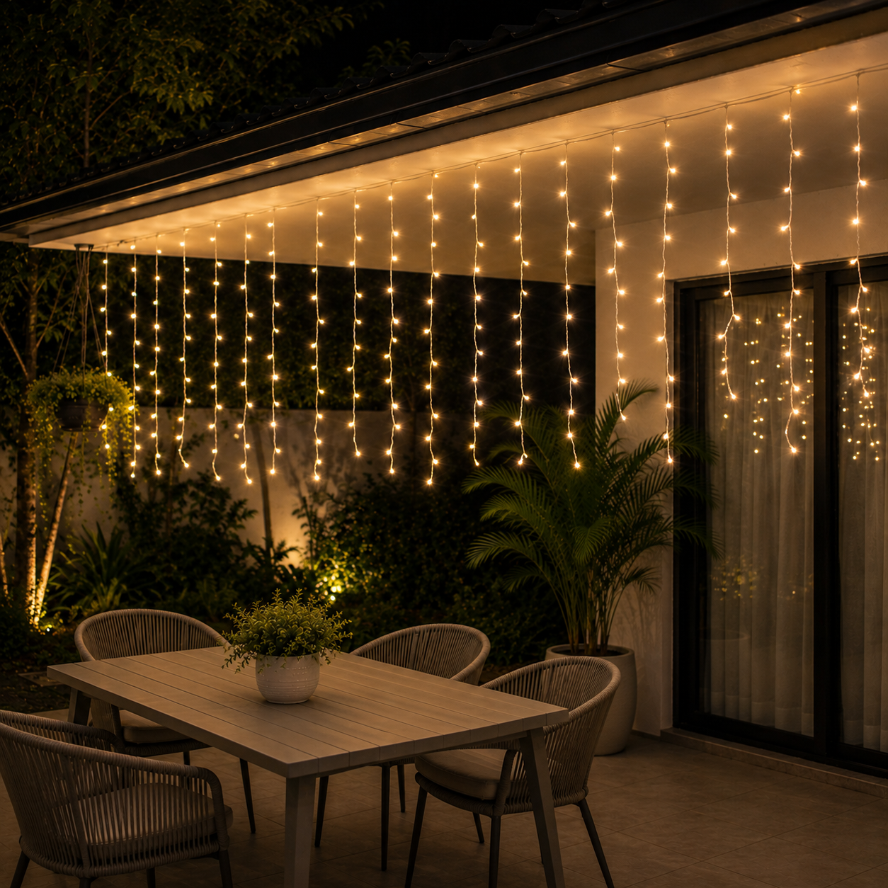 Christmas Curtain Lights 200LED Warmwhite with Flash