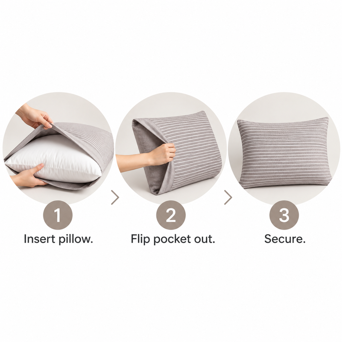 Reversible Stripe Khaki 3pc Sheet Set