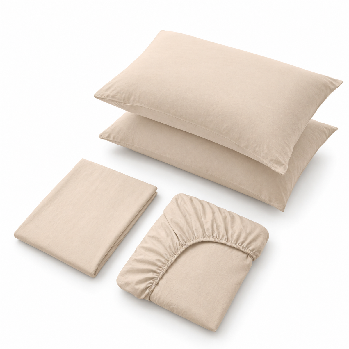 Super Soft Oat 4pc Flat Sheet Set