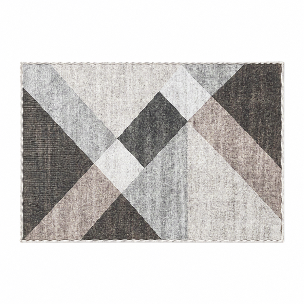Asella Geo Brown Printed Door Rug