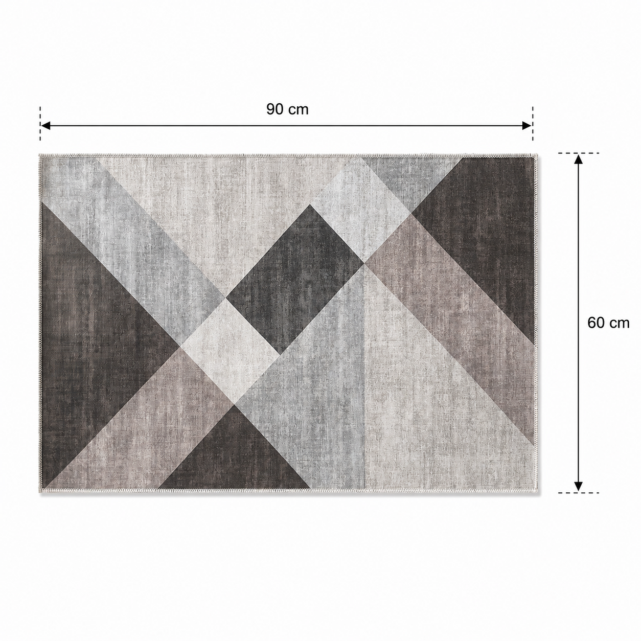 Asella Geo Brown Printed Door Rug