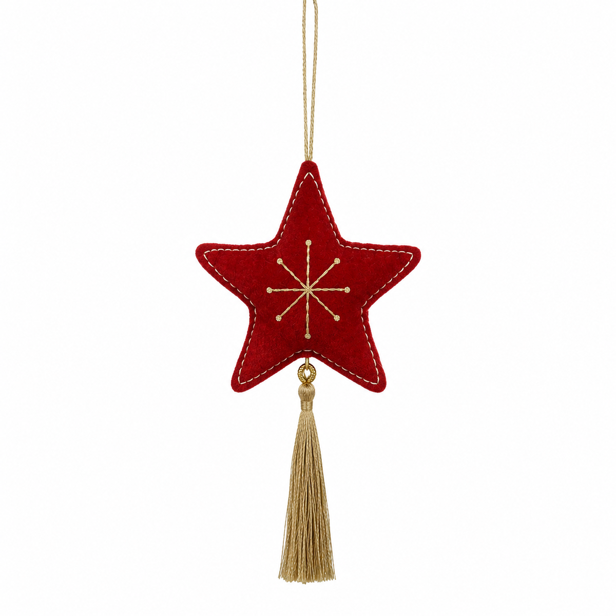 Red Velvet Star with Tassel