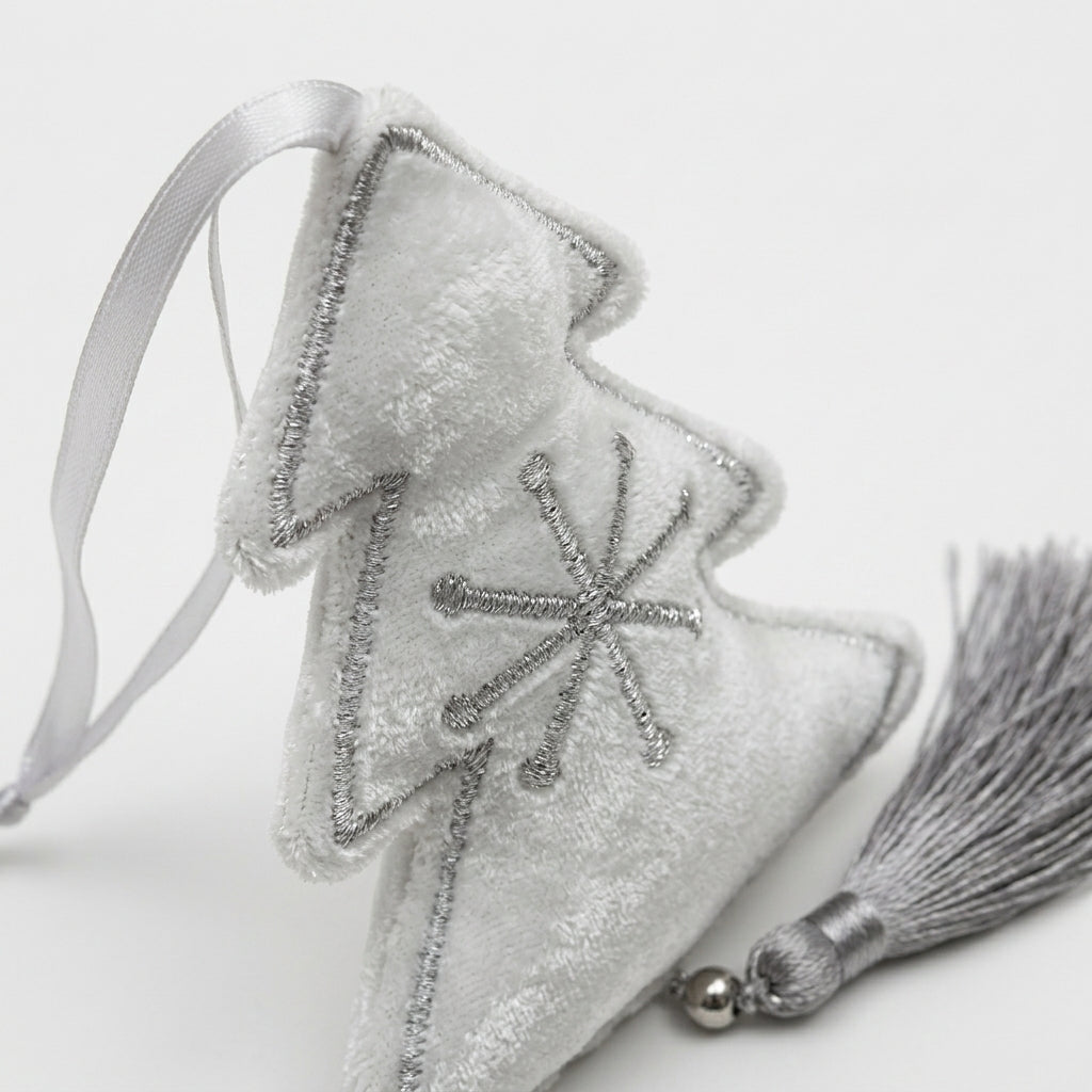 White Velvet Tree with Tassel