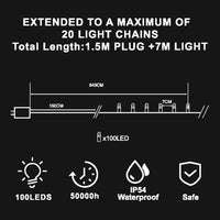 Christmas Light 100LED Stdy Multi-color