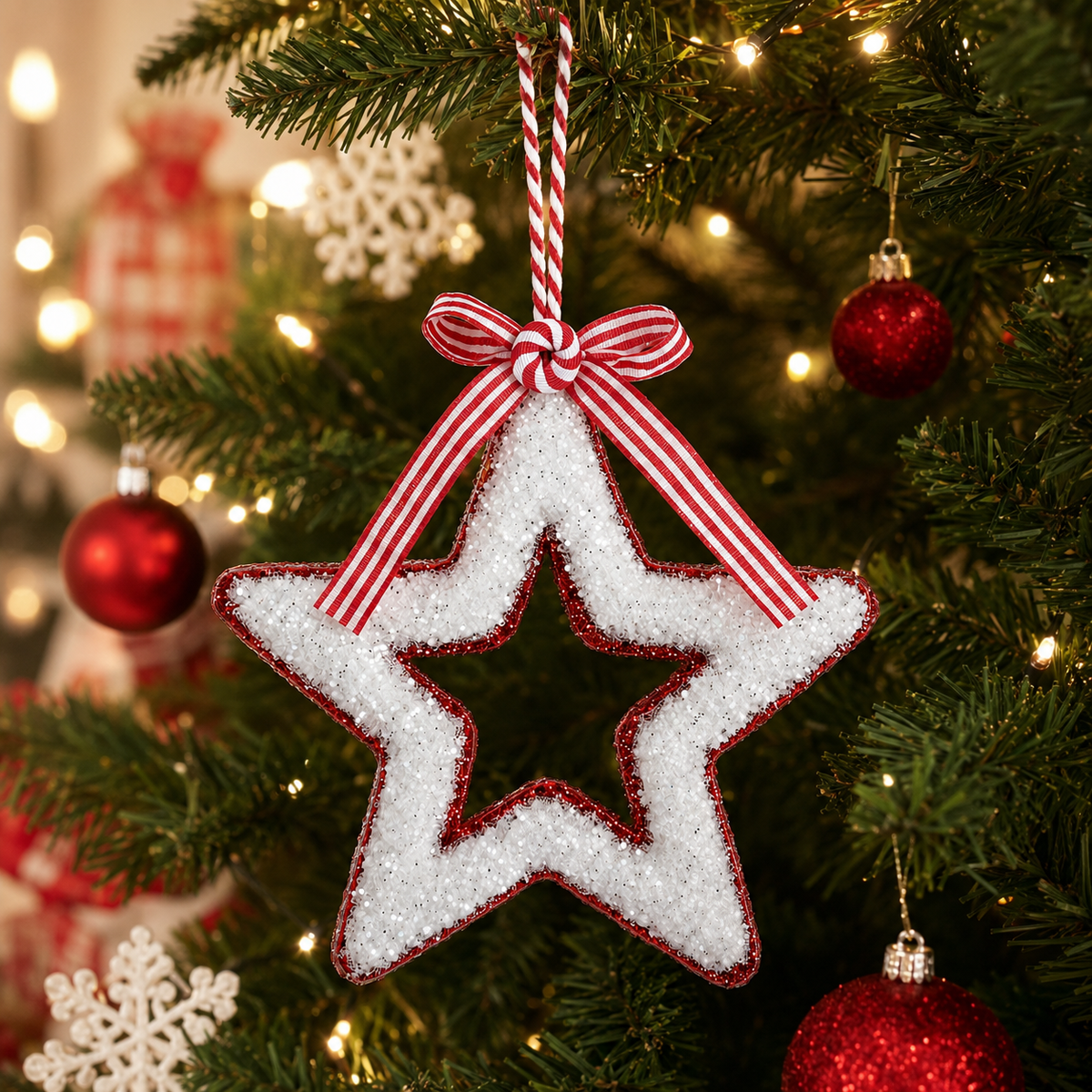 Glitter Star Hanging Ornament 25cm