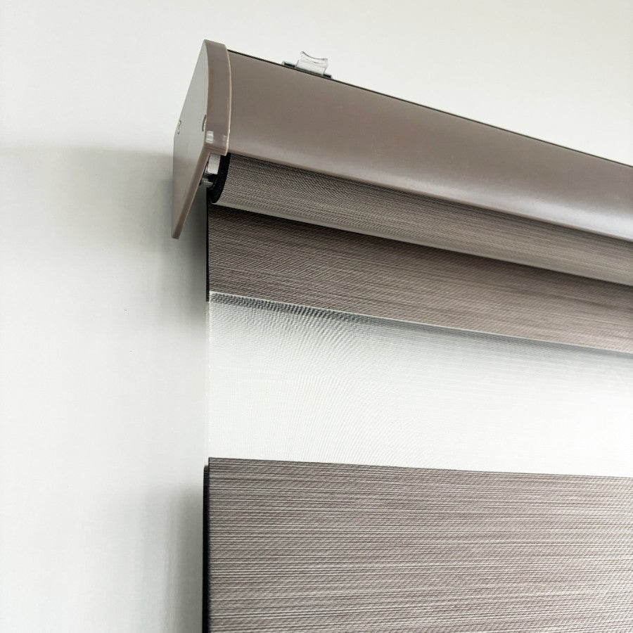 Bone Gray Blackout Zebra Blinds