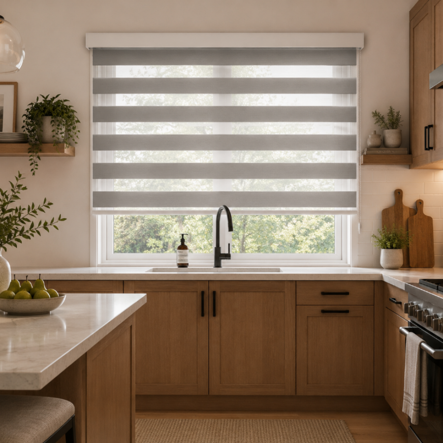 Ice Gray Basic Zebra Blinds