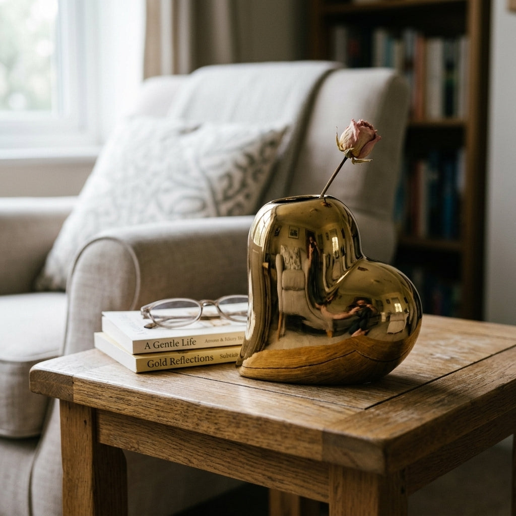 Golden Heart Vase 13cm