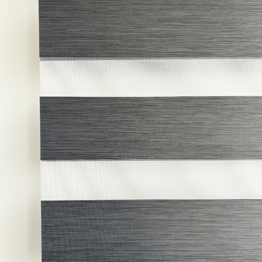 Gray Metal Semi-Blackout Zebra Blinds