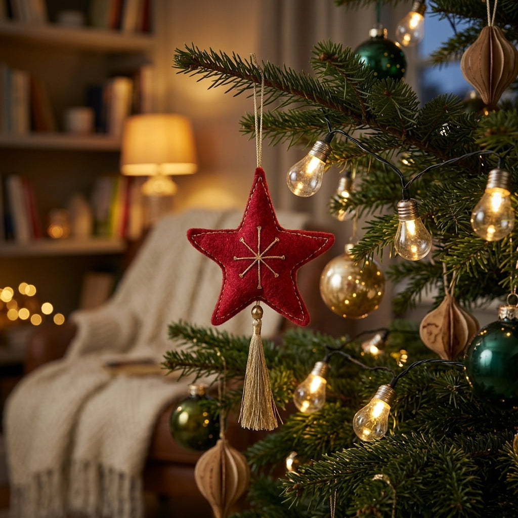 Red Velvet Star with Tassel