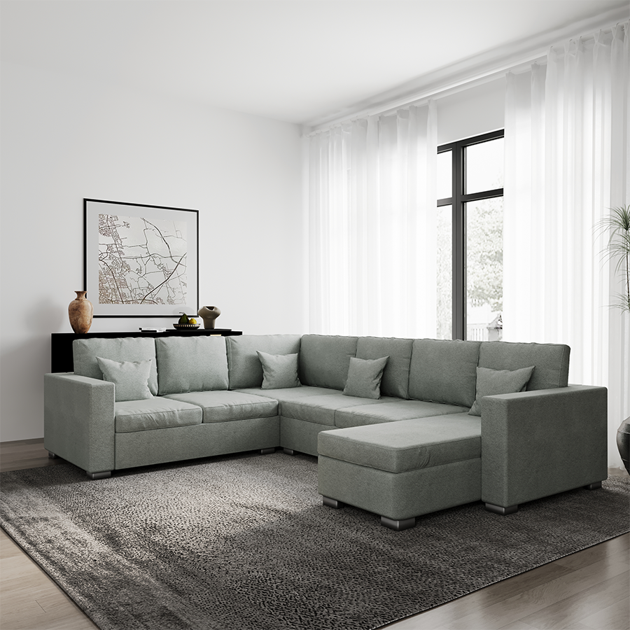 Lindsay Corner Sectional 5 Seat with Chaise (2L) Sofa