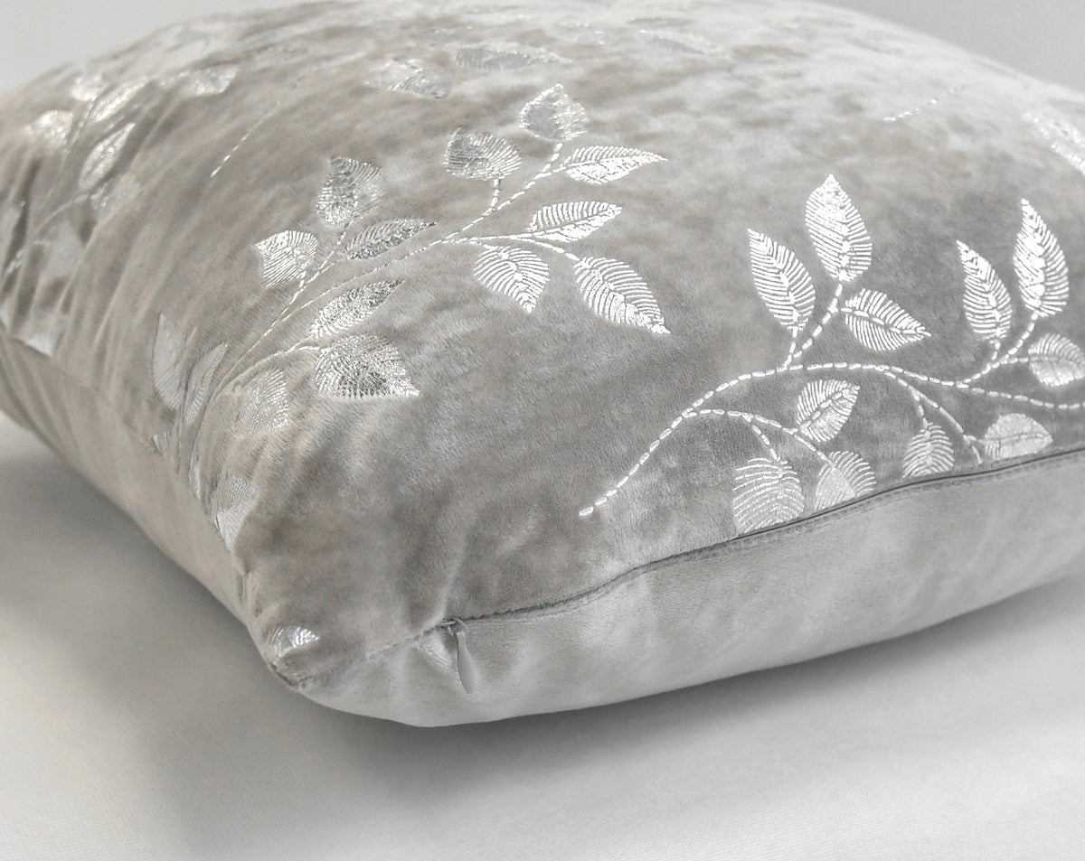 Sela Shimmer Leaf Luxe Throw Pillowcase