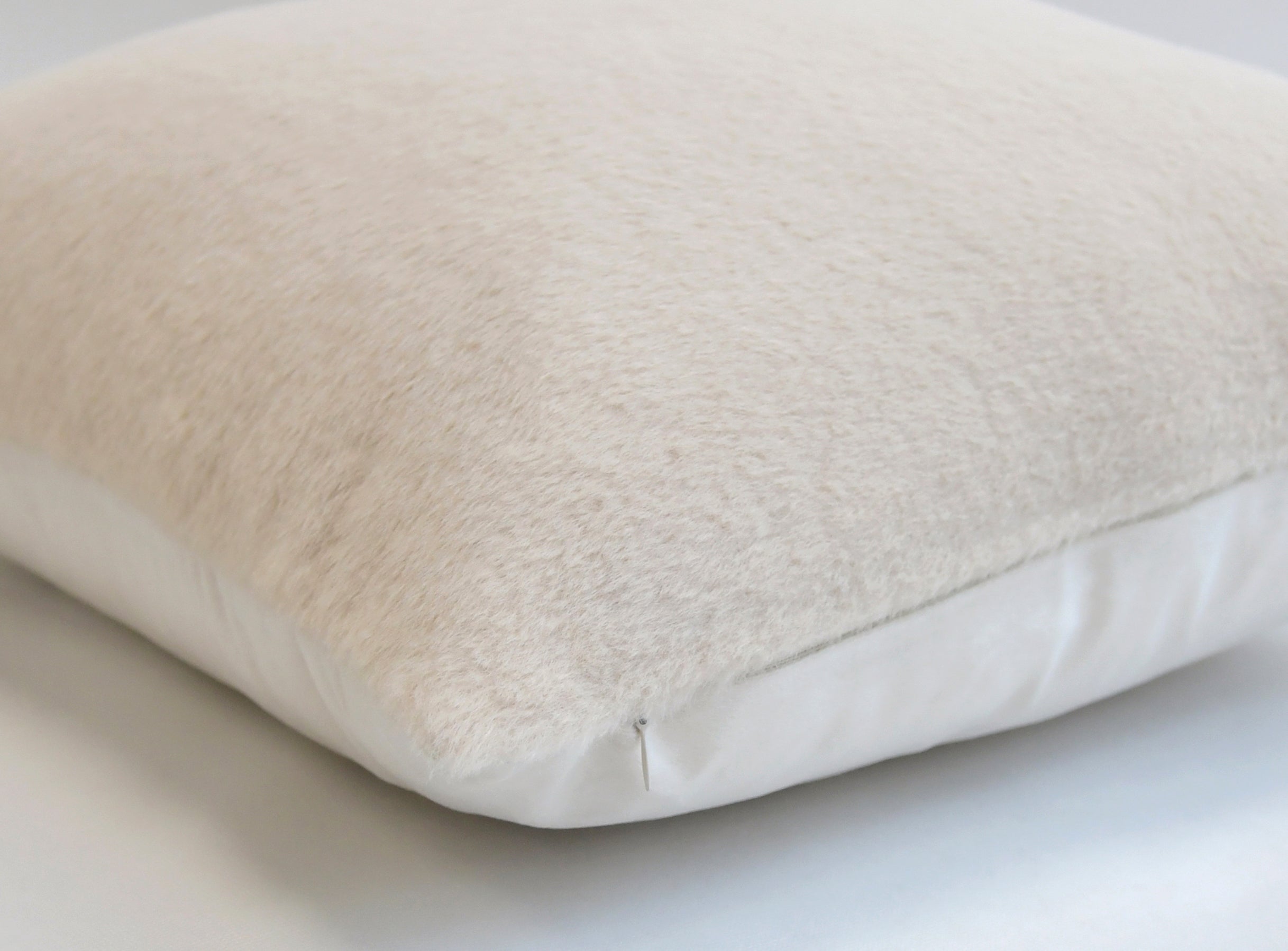 Sepp Faux Rabbit Khaki Throw Pillowcase