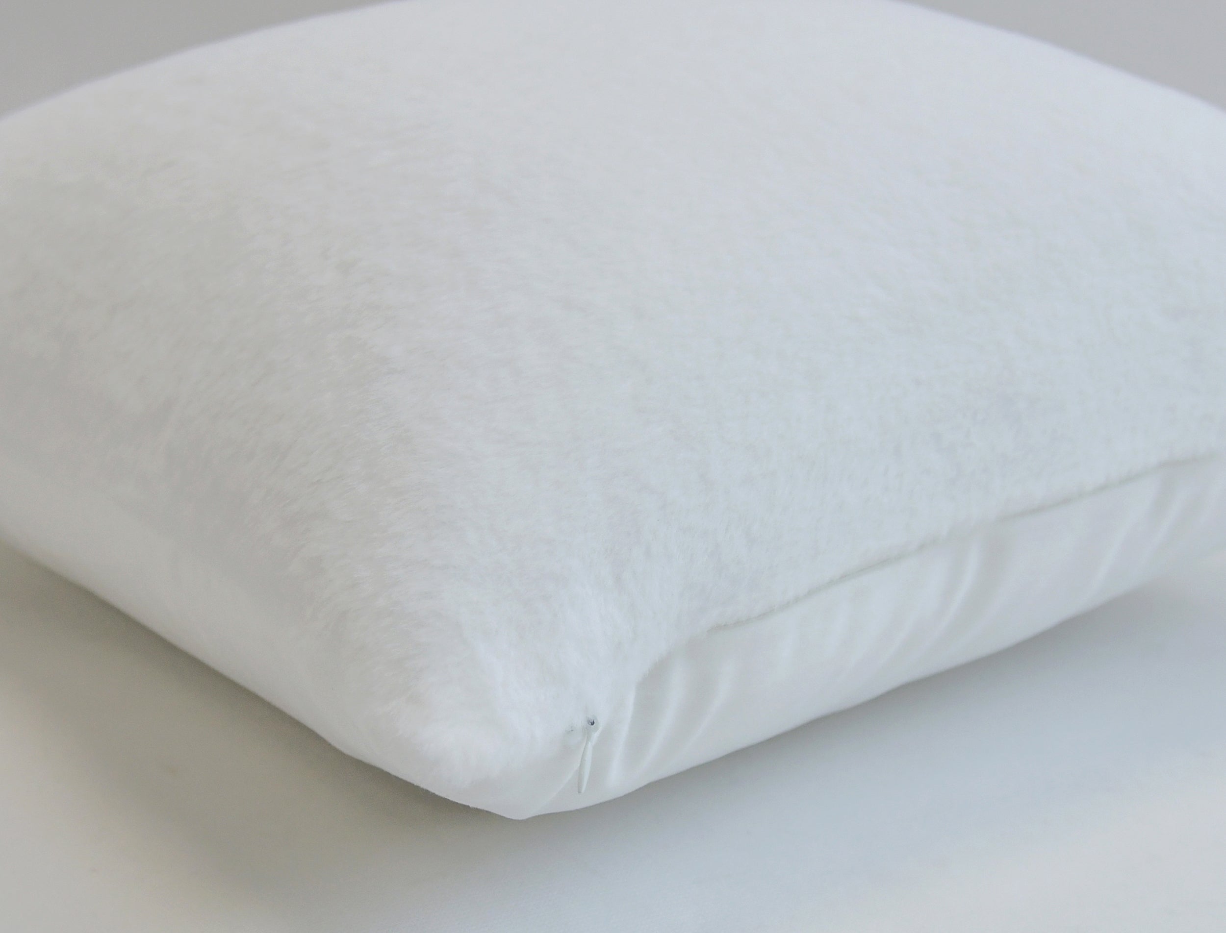 Sepp Faux Rabbit White Throw Pillowcase