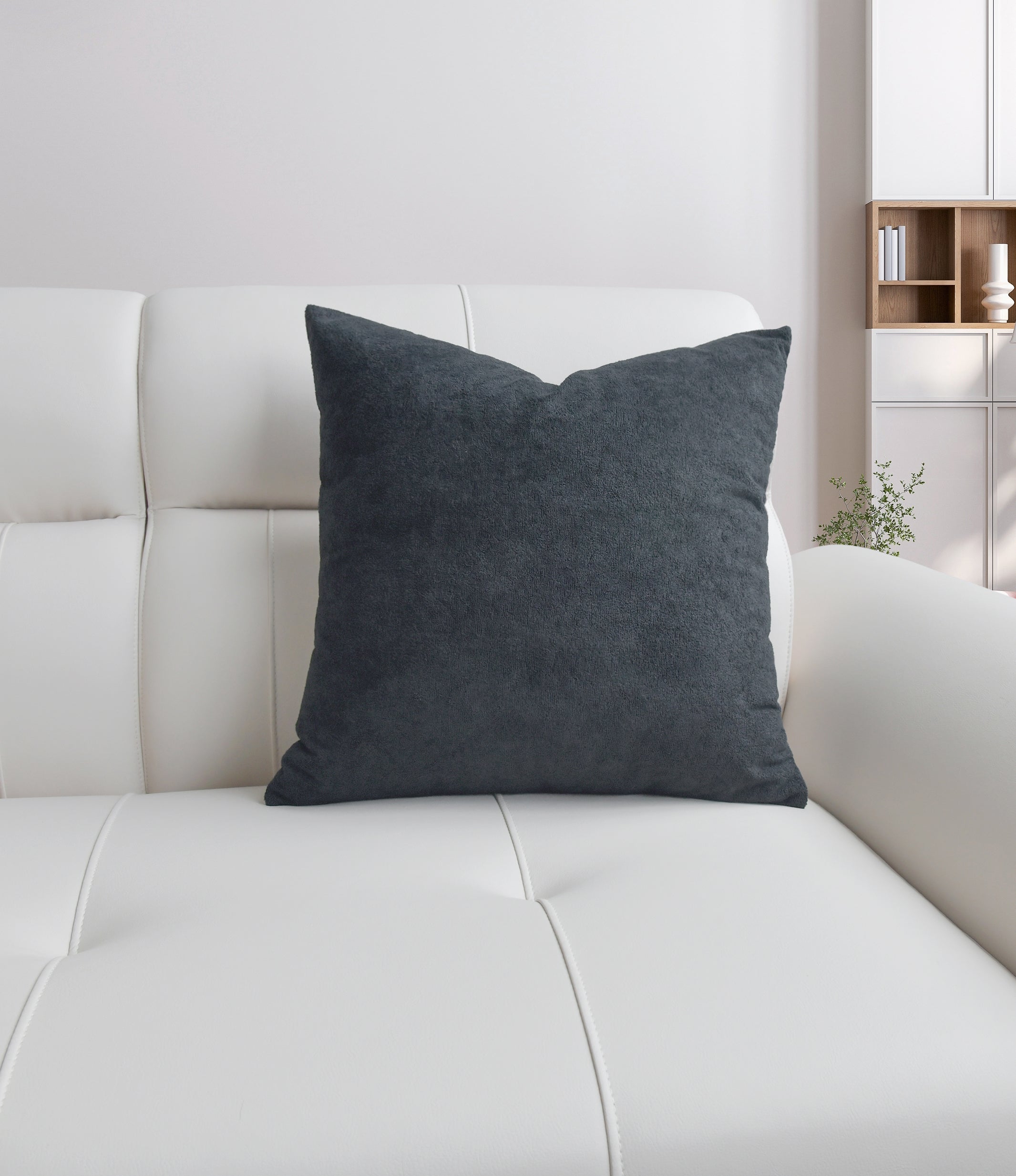 Safi Faux Sheep Black Throw Pillowcase