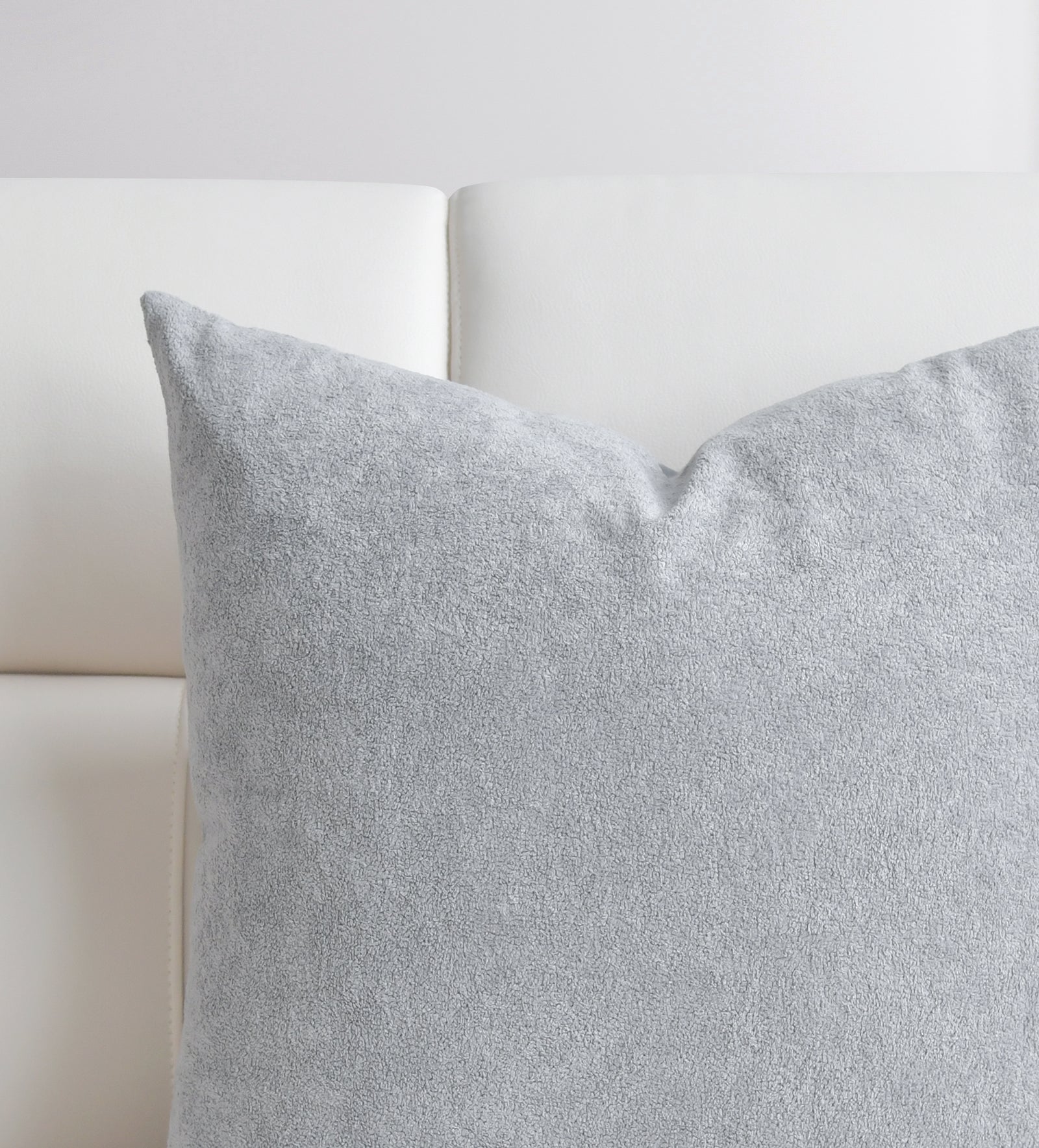 Safi Faux Sheep Slate Gray Throw Pillowcase