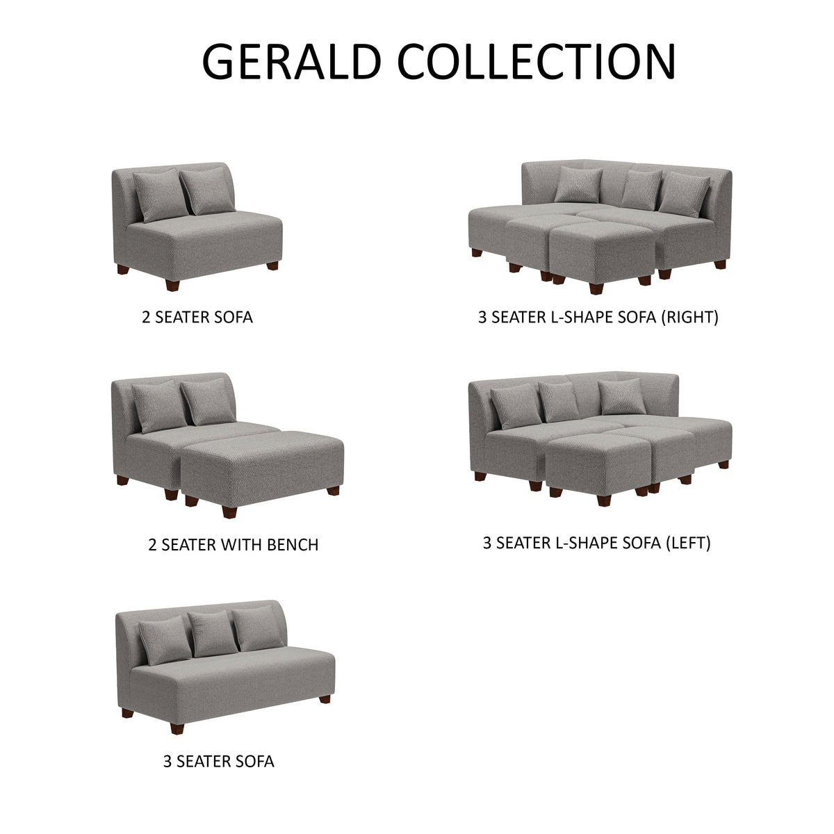Gerald 3 Seater L-Shape with Ottoman (Left) Sofa