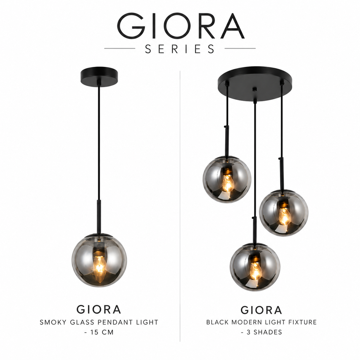 Giora Smoky Glass Pendant Light
